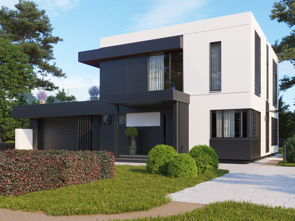 Белый монолит с вставками из планкена